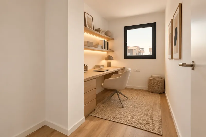 Tercer dormitorio preparado como despacho